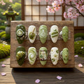 Matcha Latte Press On Nails | 3D Garden Cafe Custom Fake Nails | Sage Green Coquette Nails with Floral & Dessert Art| Re