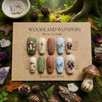 Woodland Wonders Press On Nails | 3D Mushroom & Fern Gel Nails | Goblincore Aesthetic Fake Nails | Forest Nature Inspire