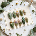 3D Embossed Botanical Press On Nails | Hand Painted Wildflower & Daisy Nails | Sage Green Textured Floral False Nails | 