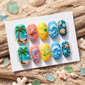 Beach Press On Nails, Tropical Vacation Nails, 3D Sea Turtle Nails, Dolphin Gel Nails, Crashing Wave False Nails, Cute S