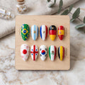International Soccer Flag Press On Nails - Custom Football Nations Fake Nails - Luxury Handmade Team Pride Manicure Set 
