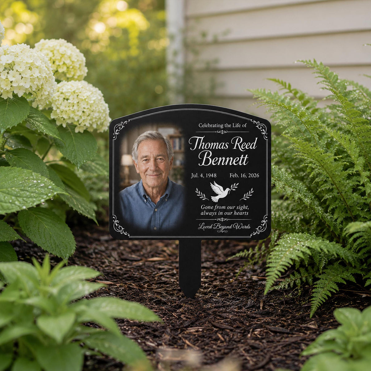 Personalized Memorial Garden Stake, Custom Grave Marker, Outdoor Remembrance Gift, Photo Memorial Plaque