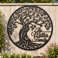Personalized Tree of Life Metal Wall Art, Custom Family Name Decor