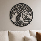 Personalized Tree of Life Metal Wall Art, Custom Family Name Decor