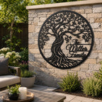 Personalized Tree of Life Metal Wall Art, Custom Family Name Decor