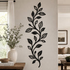 Metal Vine Wall Art, Botanical Leaf Decor, Vertical Plant Home Accent, Nature Inspired Gift