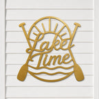 Lake Time Metal Wall Art, Nautical Cabin Decor, Steel Sign Hanging