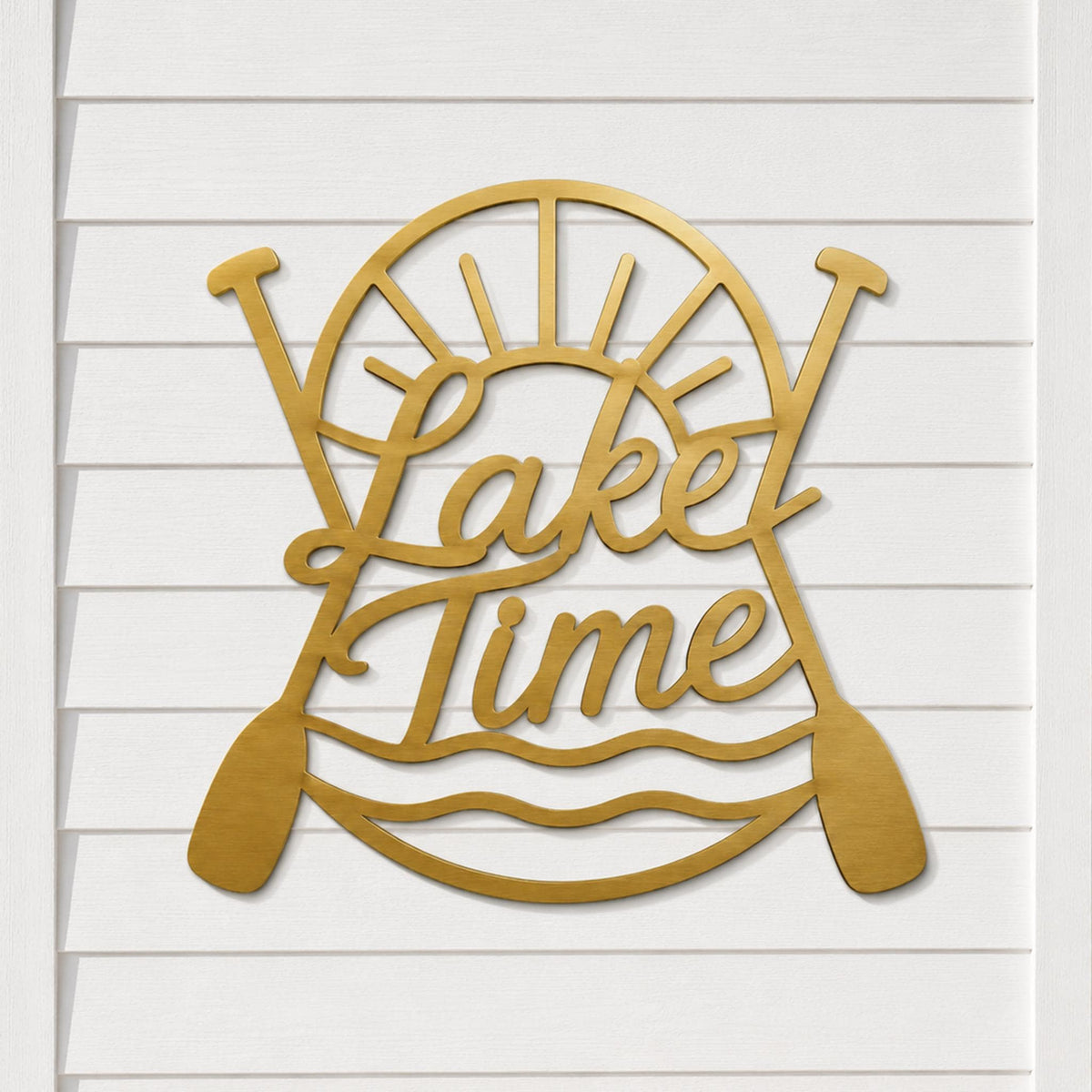 Lake Time Metal Wall Art, Nautical Cabin Decor, Steel Sign Hanging