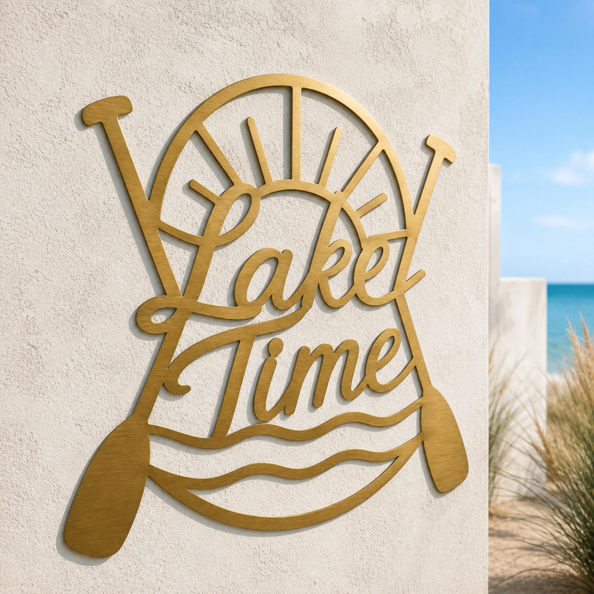 Lake Time Metal Wall Art, Nautical Cabin Decor, Steel Sign Hanging