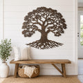 Metal Tree Wall Art, Rustic Roots Branches, Textured Nature Decor