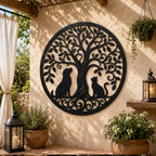 Tree of Life Metal Sign, Dog Cat Memorial Art, Pet Loss Grave Marker