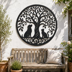 Tree of Life Metal Sign, Dog Cat Memorial Art, Pet Loss Grave Marker