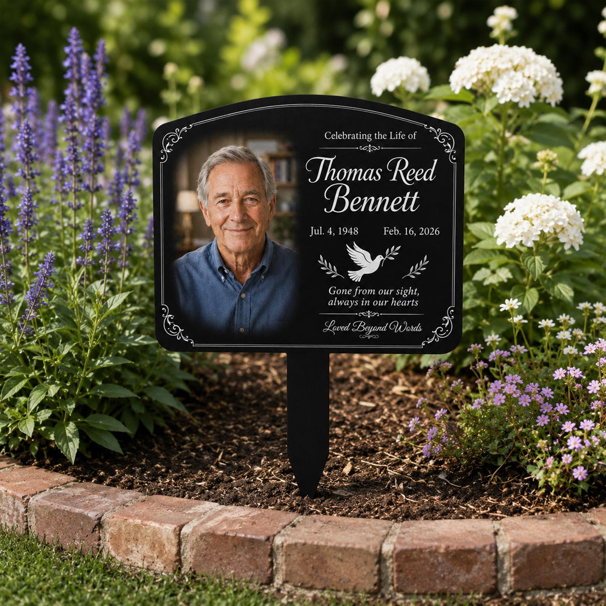 Personalized Memorial Garden Stake, Custom Grave Marker, Outdoor Remembrance Gift, Photo Memorial Plaque