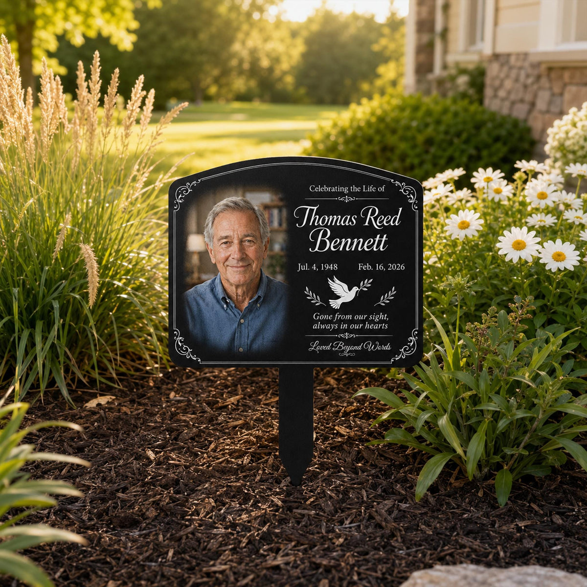 Personalized Memorial Garden Stake, Custom Grave Marker, Outdoor Remembrance Gift, Photo Memorial Plaque