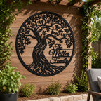 Personalized Tree of Life Metal Wall Art, Custom Family Name Decor