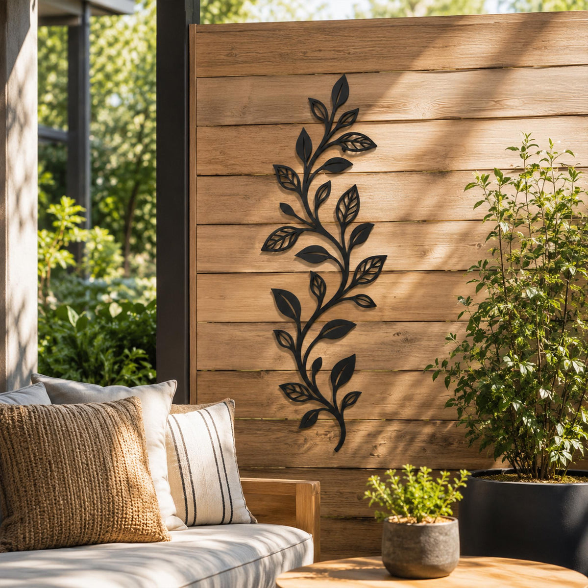 Metal Vine Wall Art, Botanical Leaf Decor, Vertical Plant Home Accent, Nature Inspired Gift
