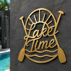 Lake Time Metal Wall Art, Nautical Cabin Decor, Steel Sign Hanging