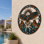 Southwestern Eagle Metal Wall Art, Desert Landscape Decor, Rustic Western Sign