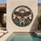 Southwestern Eagle Metal Wall Art, Desert Landscape Decor, Rustic Western Sign