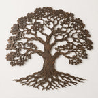 Metal Tree Wall Art, Rustic Roots Branches, Textured Nature Decor