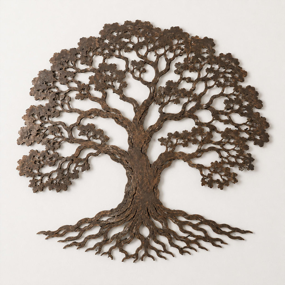 Metal Tree Wall Art, Rustic Roots Branches, Textured Nature Decor