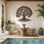 Metal Tree Wall Art, Rustic Roots Branches, Textured Nature Decor