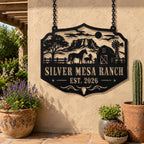 Custom Metal Ranch Sign, Personalized Horse Farm Decor, Western Wall Art