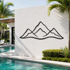 Minimalist Mountain Peaks Metal Wall Art, Modern Nature Landscape Decor