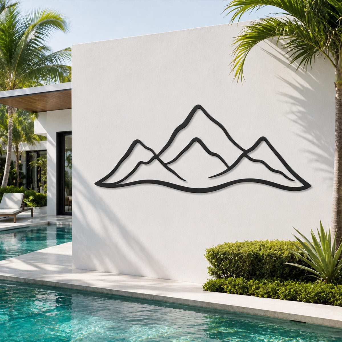 Minimalist Mountain Peaks Metal Wall Art, Modern Nature Landscape Decor