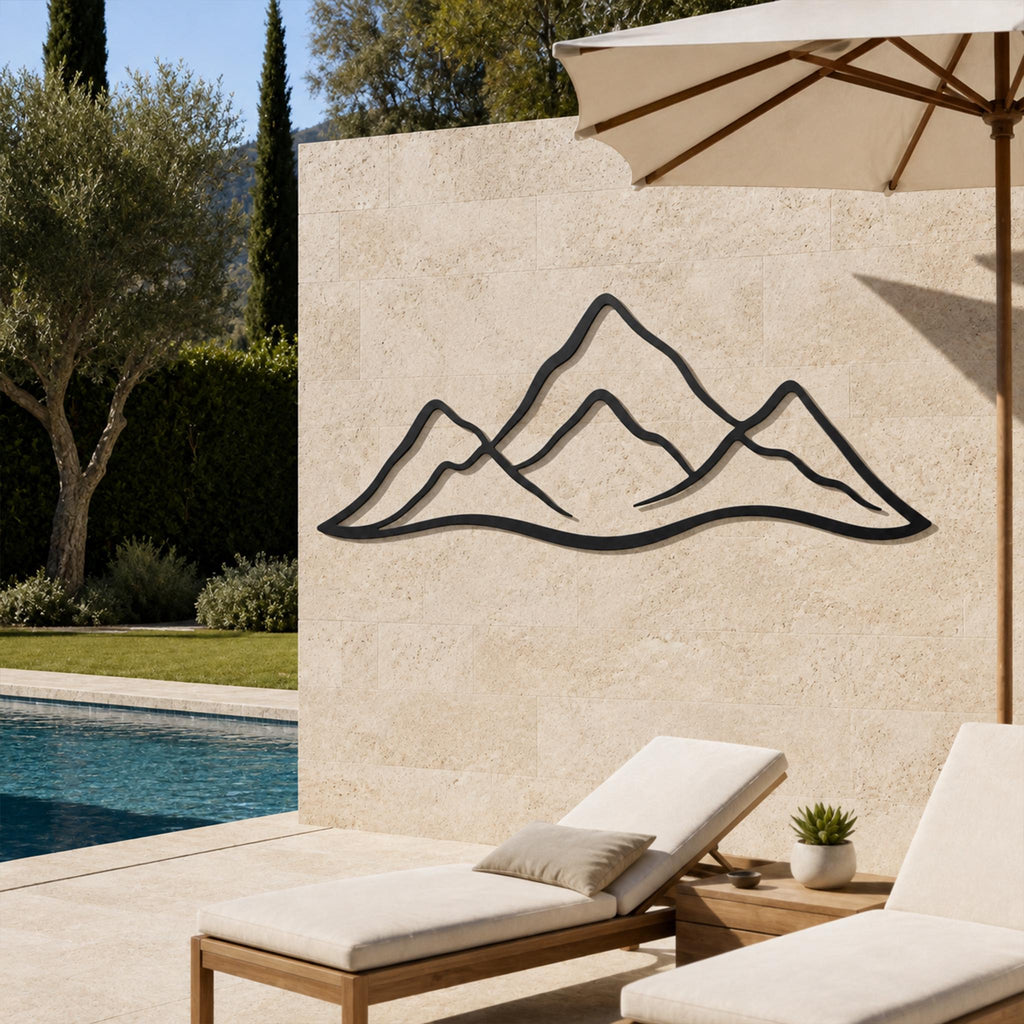 Minimalist Mountain Peaks Metal Wall Art, Modern Nature Landscape Decor